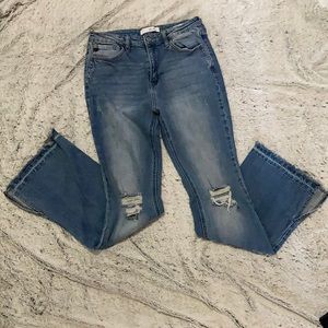 Distressed Medium Wash Flare Kansan Jeans